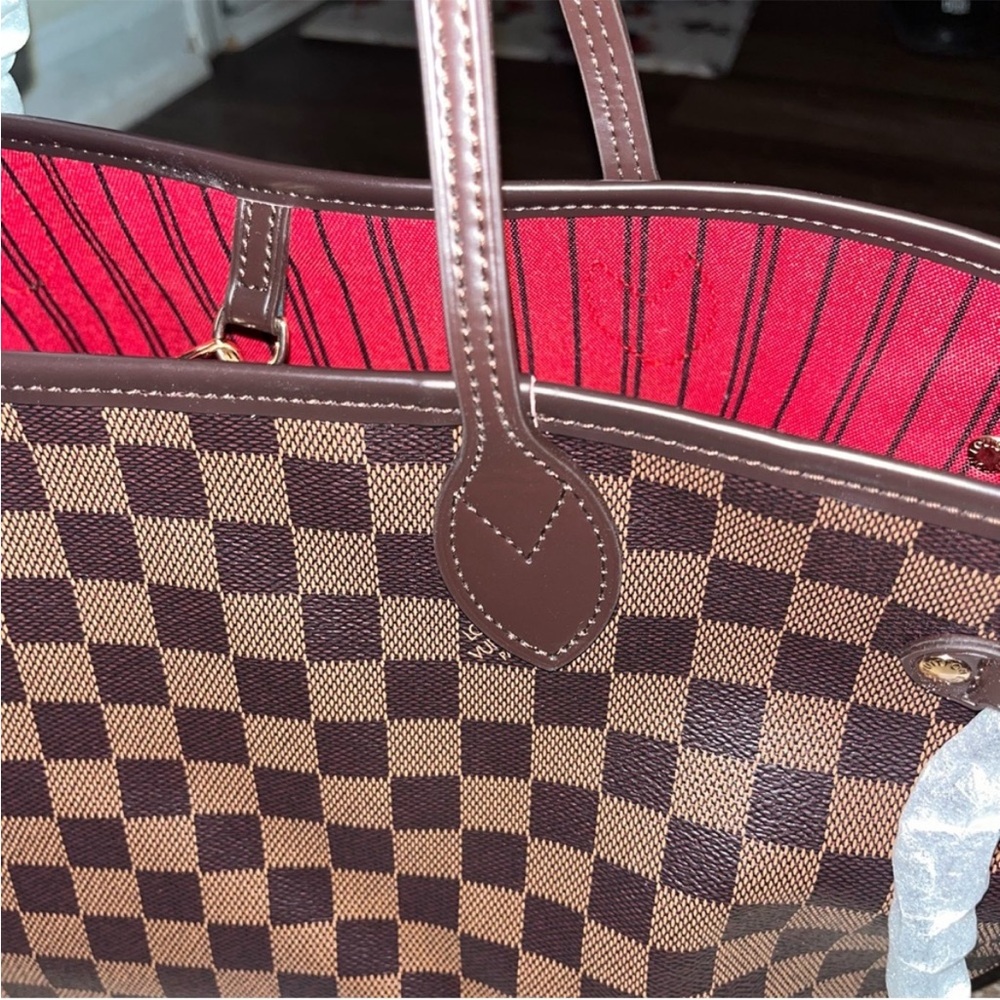 Cute fashion Brown Checkered Tote Bag - Picture 2 of 5